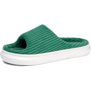 Memory Foam Open Toe Corduroy Lightweight Cloud Slide Shoes Comfy Slippers